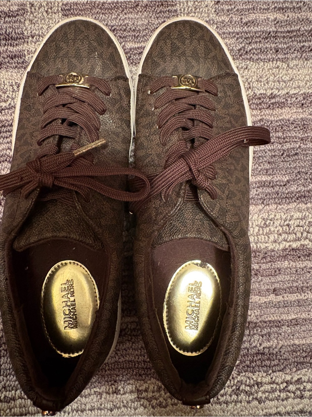 Michael Kors Brown Sneakers with Gold Logo Insole